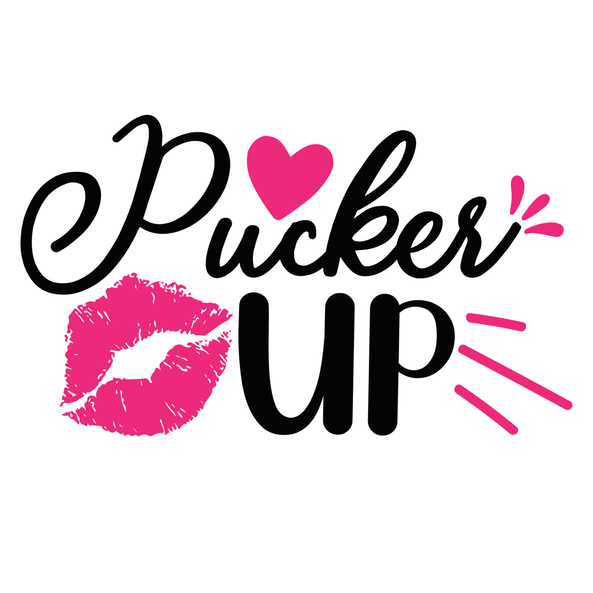 Pucker Up ready-to-press Valentine DTF transfer from Outta Phx Print Shop
