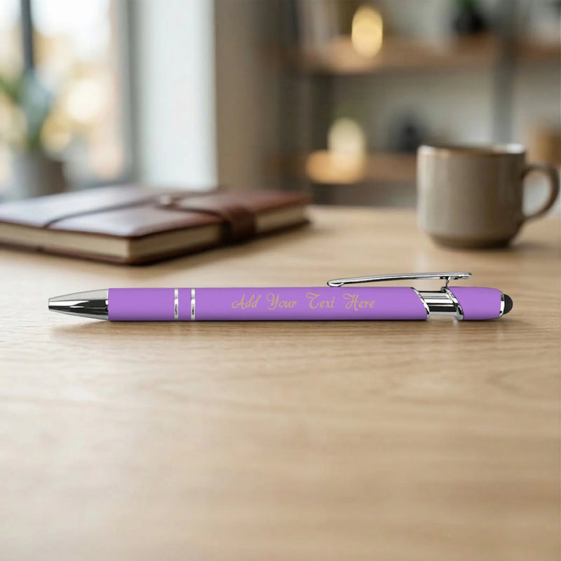 Custom engraved purple stylus pen soft touch metal Phoenix AZ