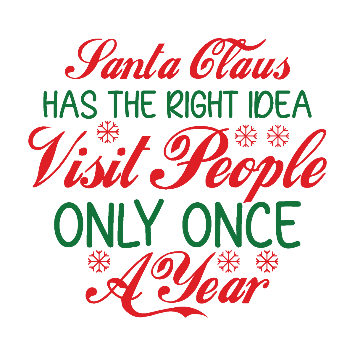 Santa Claus Has the Right Idea funny Christmas ready-to-press DTF transfer