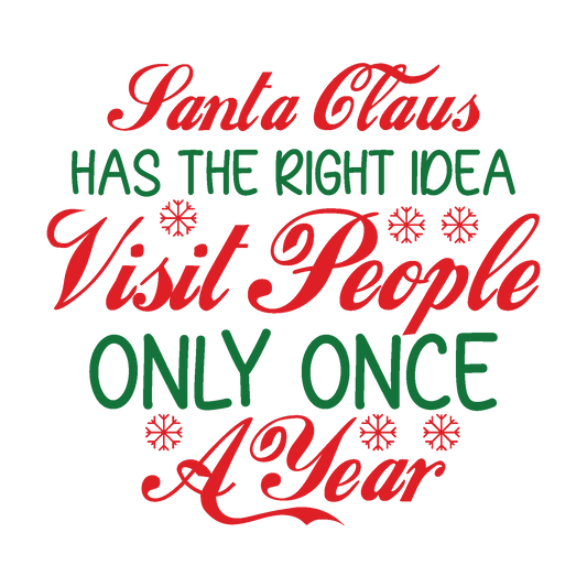 Santa Claus Has the Right Idea funny Christmas ready-to-press DTF transfer
