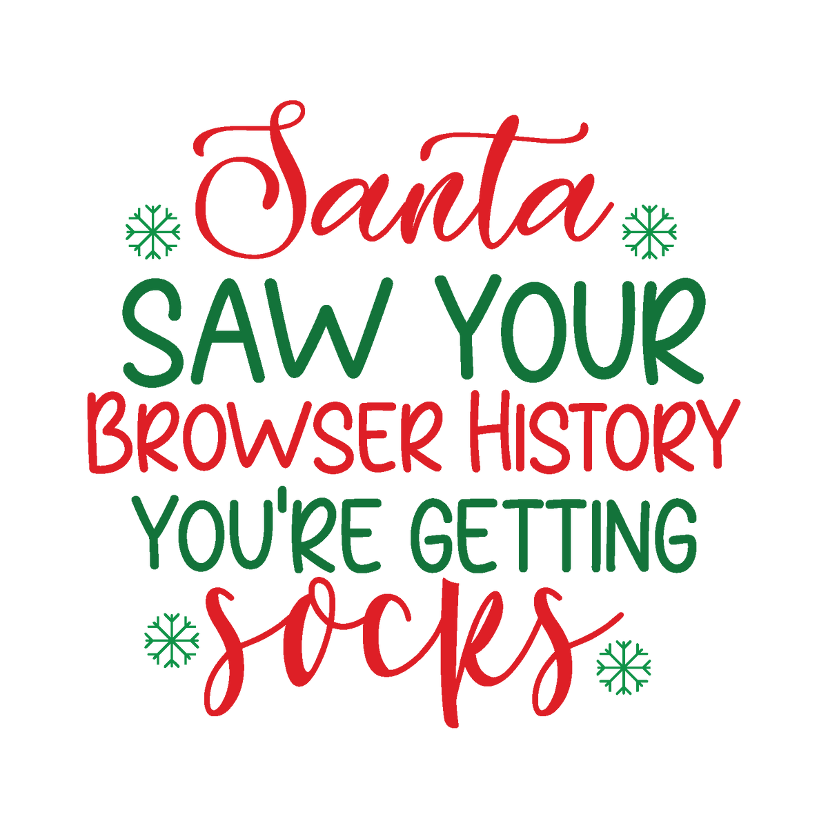 Santa Saw Your Browser History You’re Getting Socks funny Christmas ready-to-press DTF transfer
