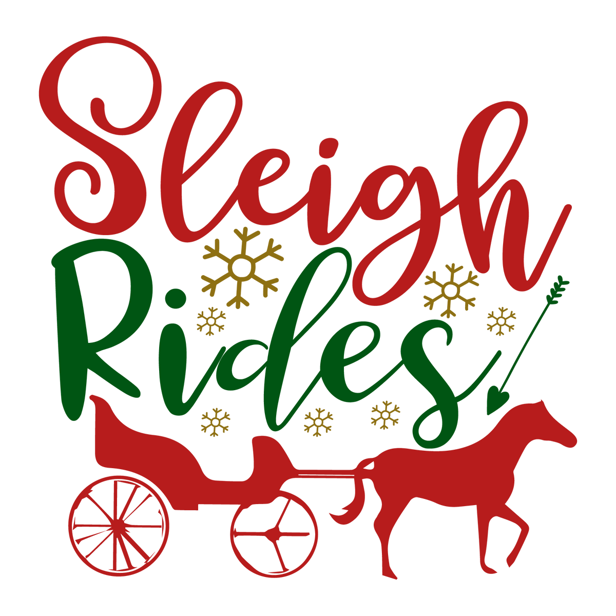 Sleigh Rides ready-to-press Christmas DTF transfer