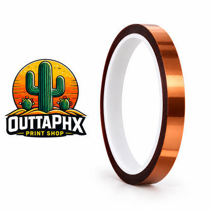 Single copper-brown heat-resistant tape roll with Outta Phx Print Shop logo.
