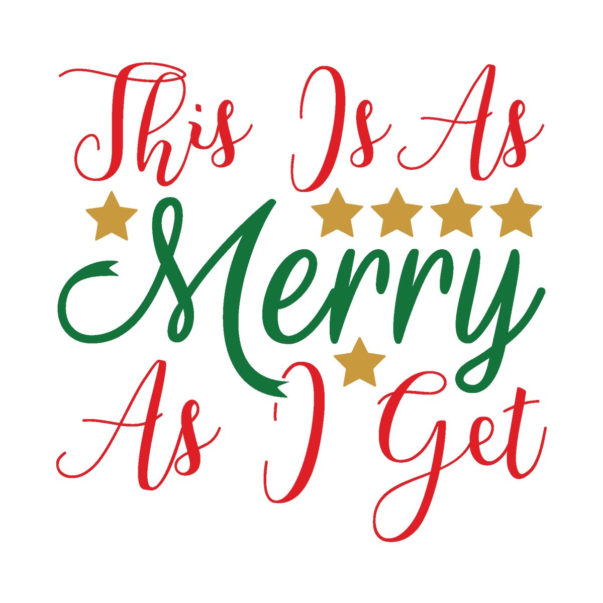 This Is as Merry as I Get funny Christmas ready-to-press DTF transfer