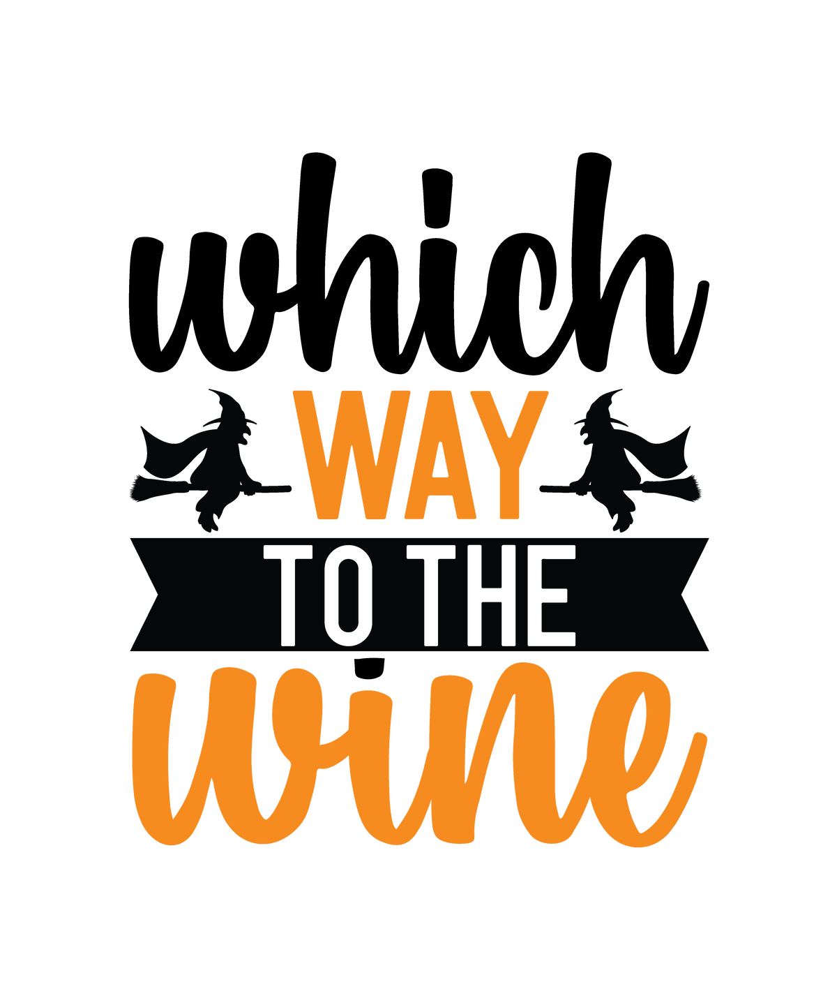 Which Way to the Wine Halloween DTF transfer