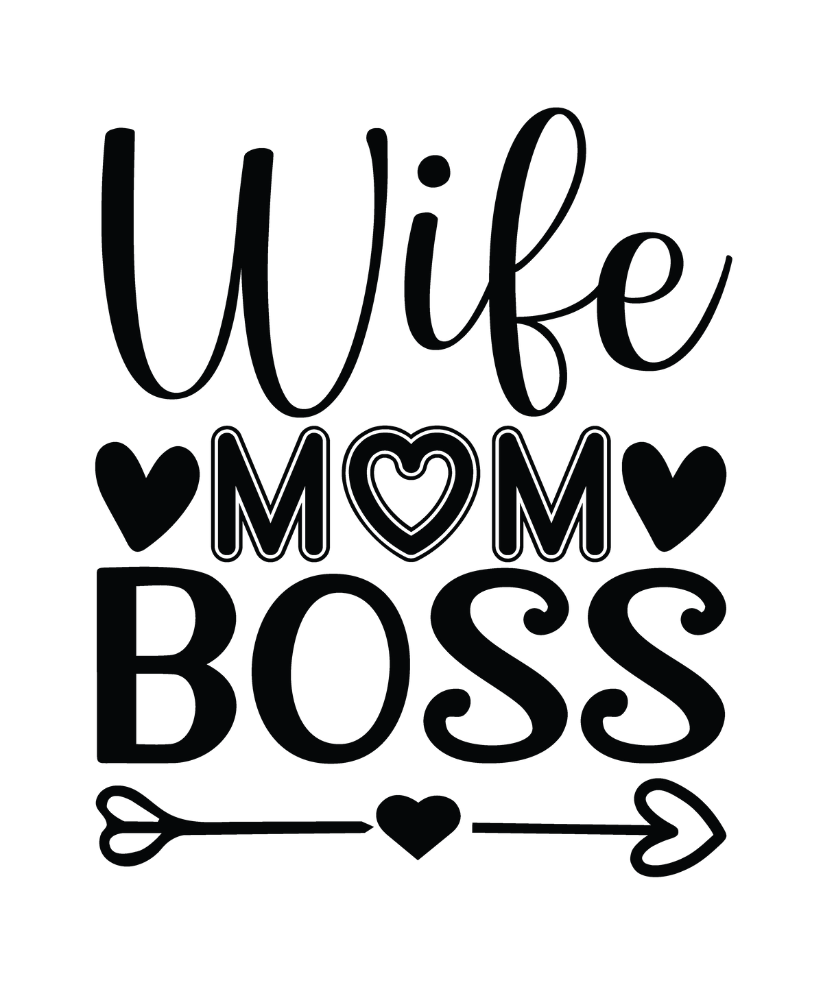 Wife Mom Boss ready-to-press DTF transfer